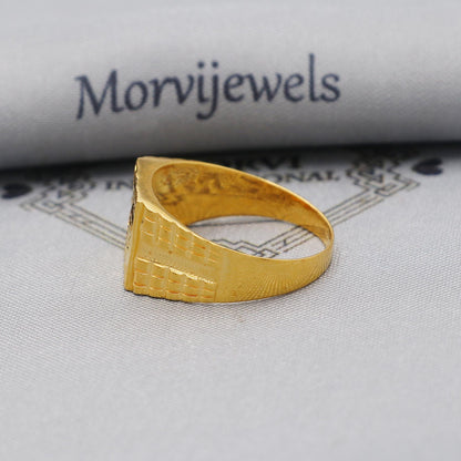 Flower Solid 22k Yellow Gold Ring Size 6 7 8 and All Size, 22k Gold Handmade Ring, Indian Gold Ring, K6174