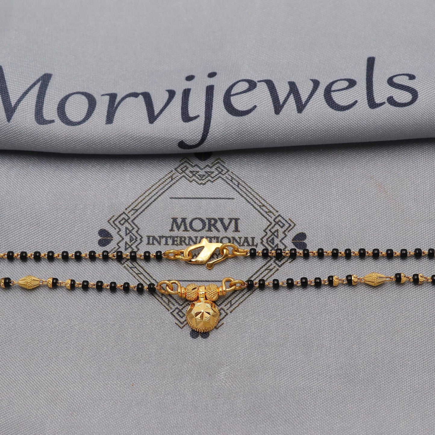 22kt 22k gold chain mangalsutra black beaded chain necklace, Wife Necklace Jewelry, Mangal Sutra Gifts for Wife, K6487