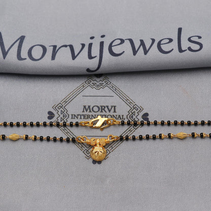 22kt 22k gold chain mangalsutra black beaded chain necklace, Wife Necklace Jewelry, Mangal Sutra Gifts for Wife, K6487