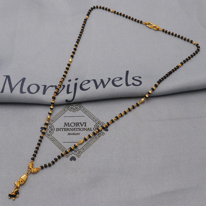 22kt 22k gold chain mangalsutra black beaded chain necklace, Wife Necklace Jewelry, Mangal Sutra Gifts for Wife, K6490
