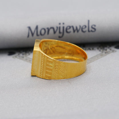 Solid 22k Yellow Gold Ring Size 6 7 8 and All Size, 22k Gold Handmade Ring, Indian Gold Ring, K6176