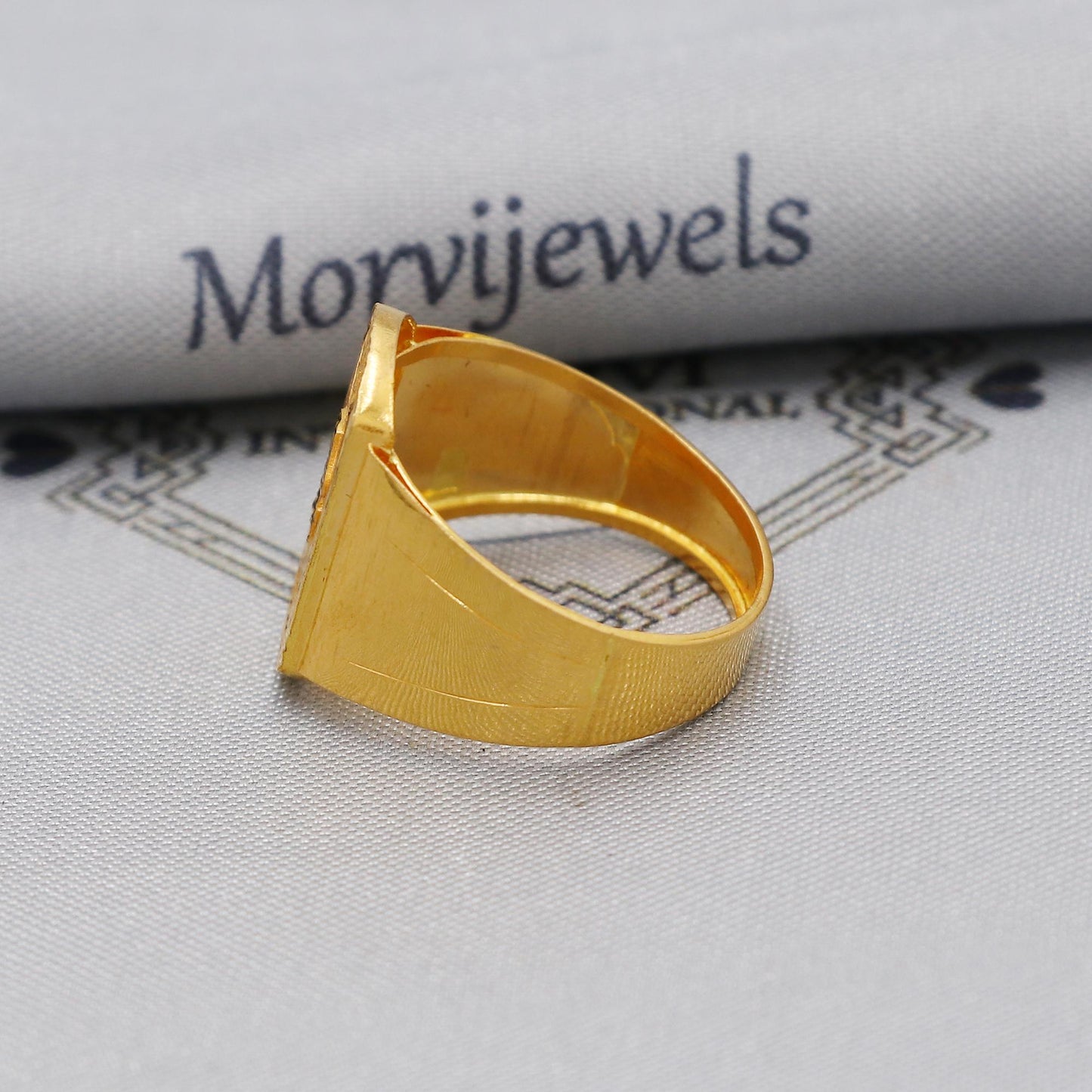 Hand Carved Solid 22k Yellow Gold Ring Size 6 7 8 and All Size, 22k Gold Handmade Ring, Indian Gold Ring, K6178