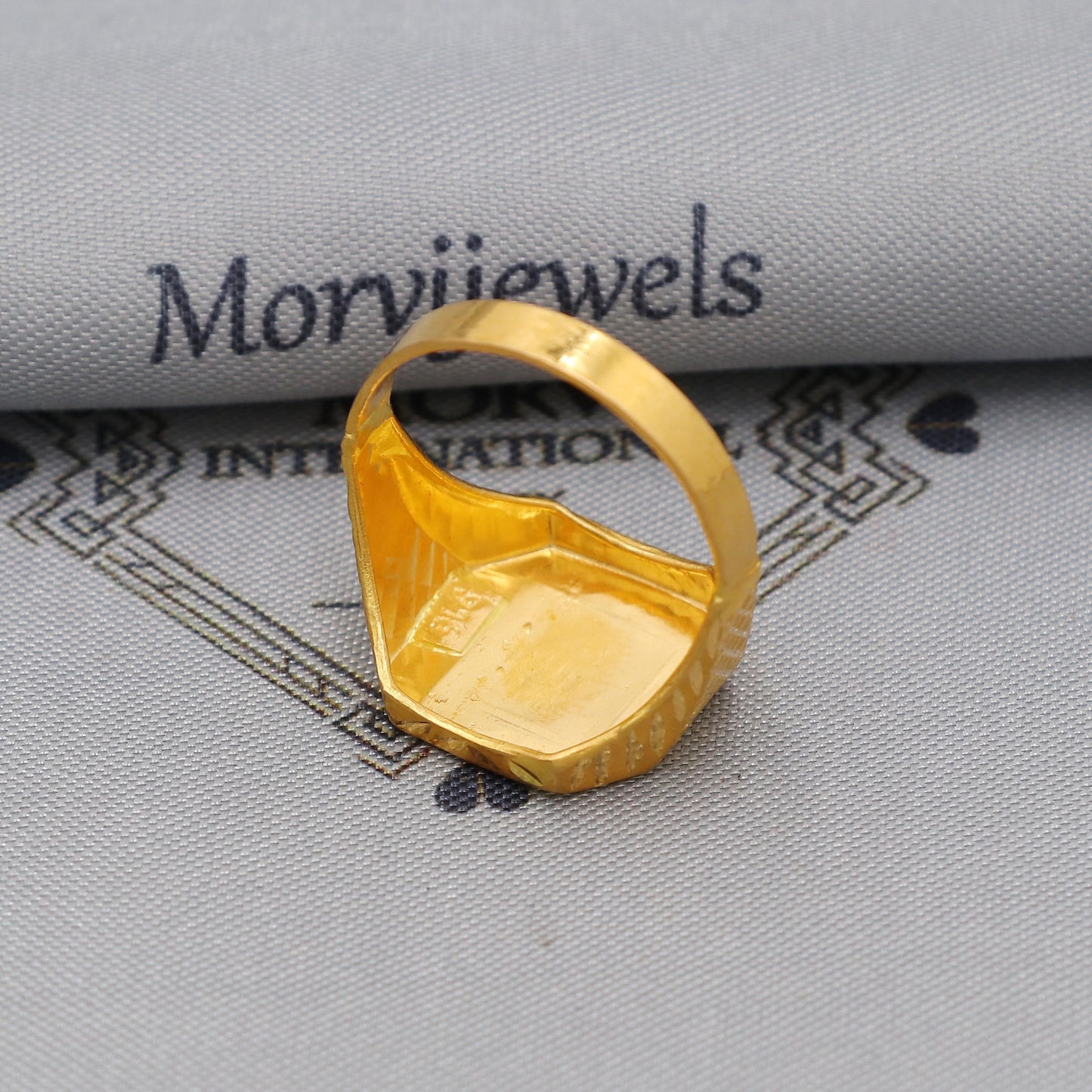 Hand Carved Solid 22k Yellow Gold Ring Size 6 7 8 and All Size, 22k Gold Handmade Ring, Indian Gold Ring, K6179