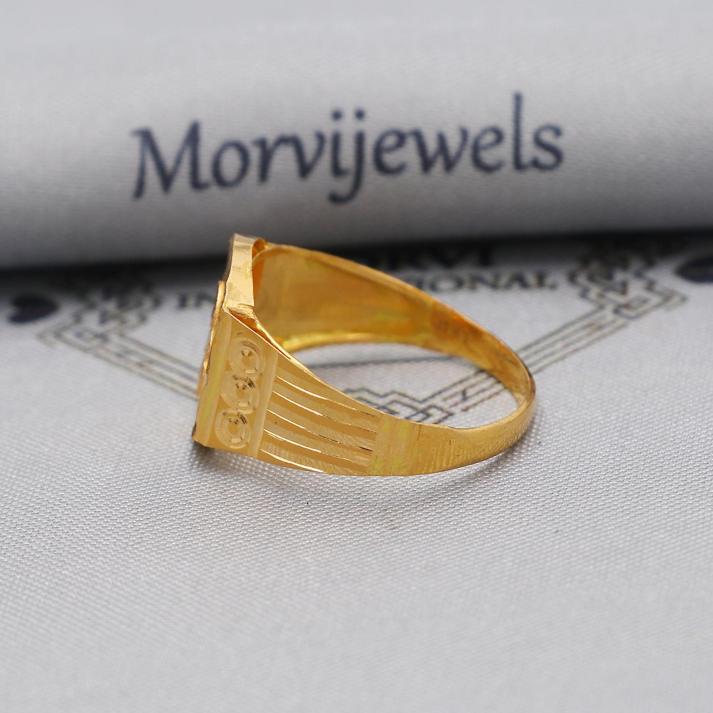 om aum Carved Solid 22k Yellow Gold Ring Size 6 7 8 and All Size, 22k Gold Handmade Ring, Indian Gold Ring, K6181