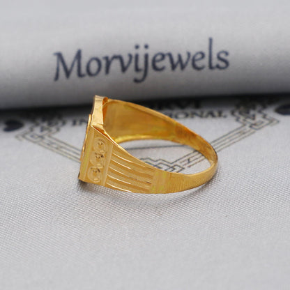 om aum Carved Solid 22k Yellow Gold Ring Size 6 7 8 and All Size, 22k Gold Handmade Ring, Indian Gold Ring, K6181