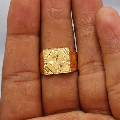 Aum Om 22k Real Gold Ring Jewelry for Gift, K6182