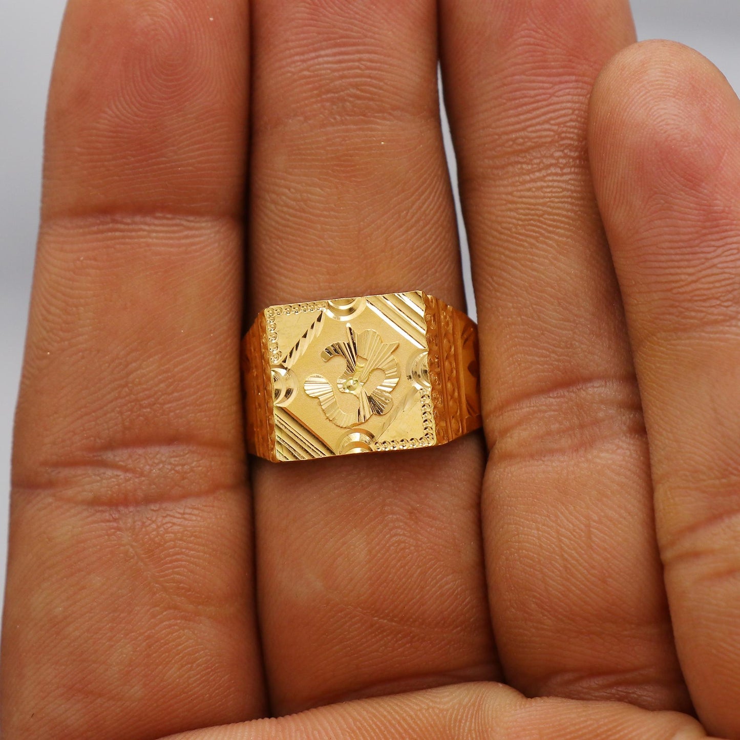 Aum Om 22k Real Gold Ring Jewelry for Gift, K6182