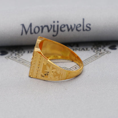 Aum Om 22k Real Gold Ring Jewelry for Gift, K6182