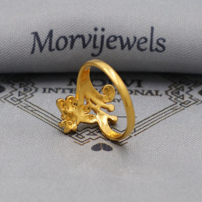 Natural 22k Gold Ring Handmade Jewelry for Gift, K6189