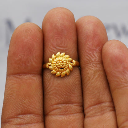 vintage flower design 22k Gold Handmade Ring Jewelry, K6193
