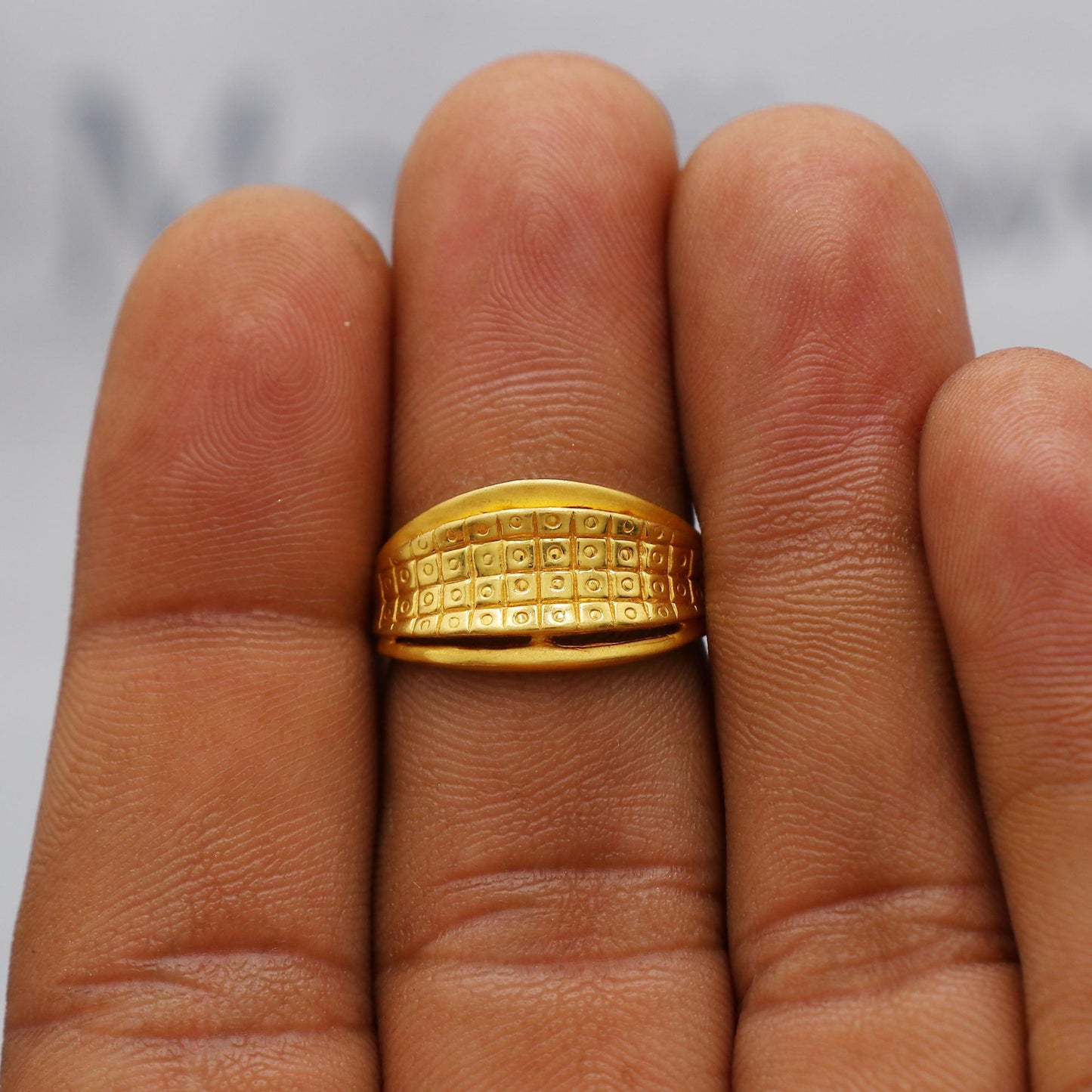 22kt 22k Solid Yellow Gold Handmade Ring Jewelry, K6196
