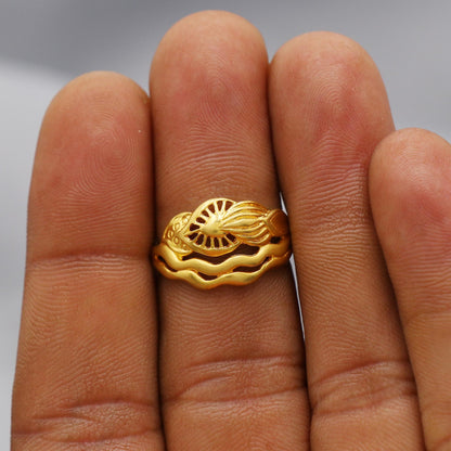 22kt 22k Solid Yellow Gold Handmade Ring Jewelry, K6198