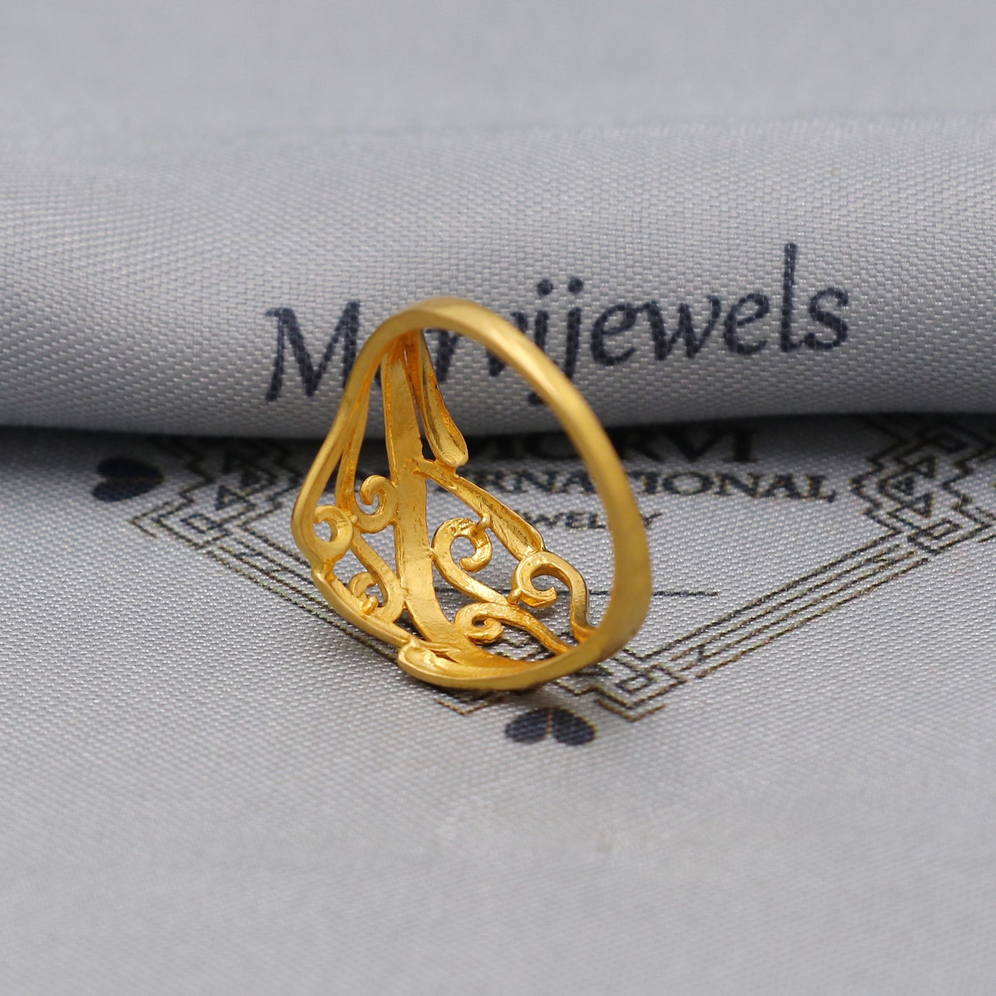 Art deco 22kt 22k Solid Yellow Gold Handmade Ring Jewelry, K6200