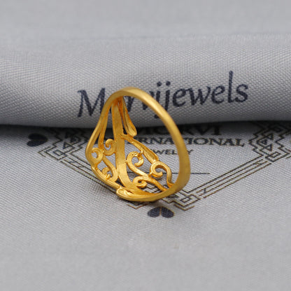 Art deco 22kt 22k Solid Yellow Gold Handmade Ring Jewelry, K6200