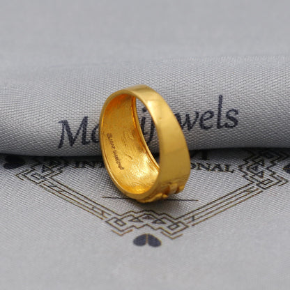 Art deco 22kt 22k Solid Yellow Gold Handmade Ring Jewelry, K6201