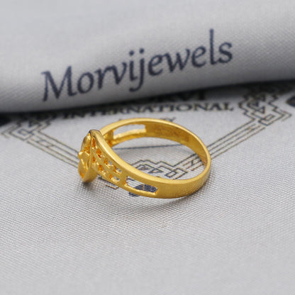 22kt 22k Solid Yellow Gold Handmade Flower Ring Jewelry, K6202