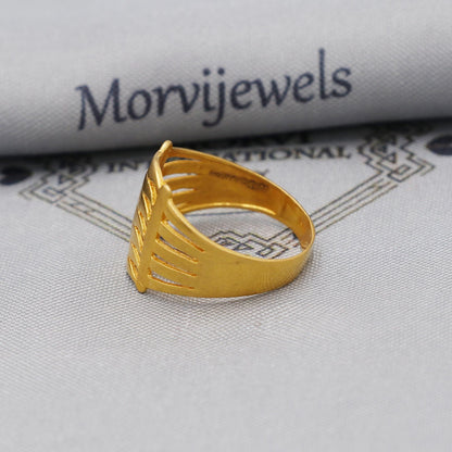 Classic 22kt 22k Solid Yellow Gold Handmade Ring Jewelry, K6205