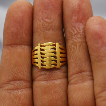 Classic 22kt 22k Solid Yellow Gold Handmade Ring Jewelry, K6205