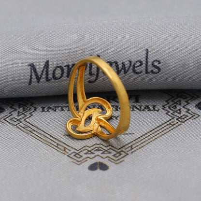 22kt 22k Solid Yellow Gold Handmade Flower Ring Jewelry, K6208