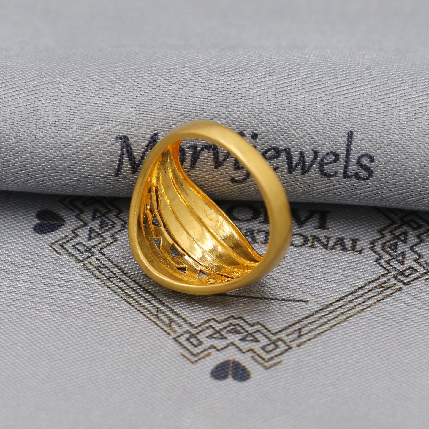 22kt 22k Solid Yellow Gold Handmade Vintage Design Ring Jewelry, K6209