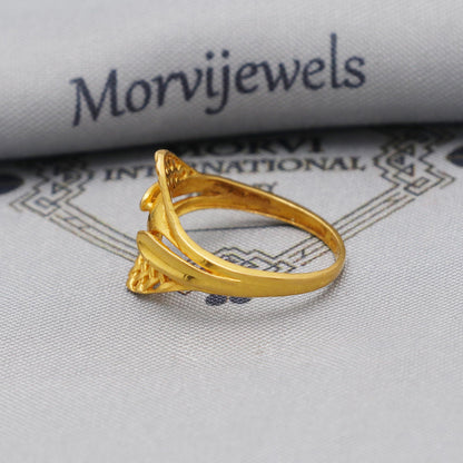 22kt 22k Solid Yellow Gold Handmade Vintage Design Ring Jewelry, K6210