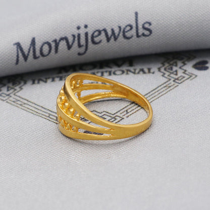 22kt 22k Solid Yellow Gold Handmade Vintage Design Ring Jewelry, K6211