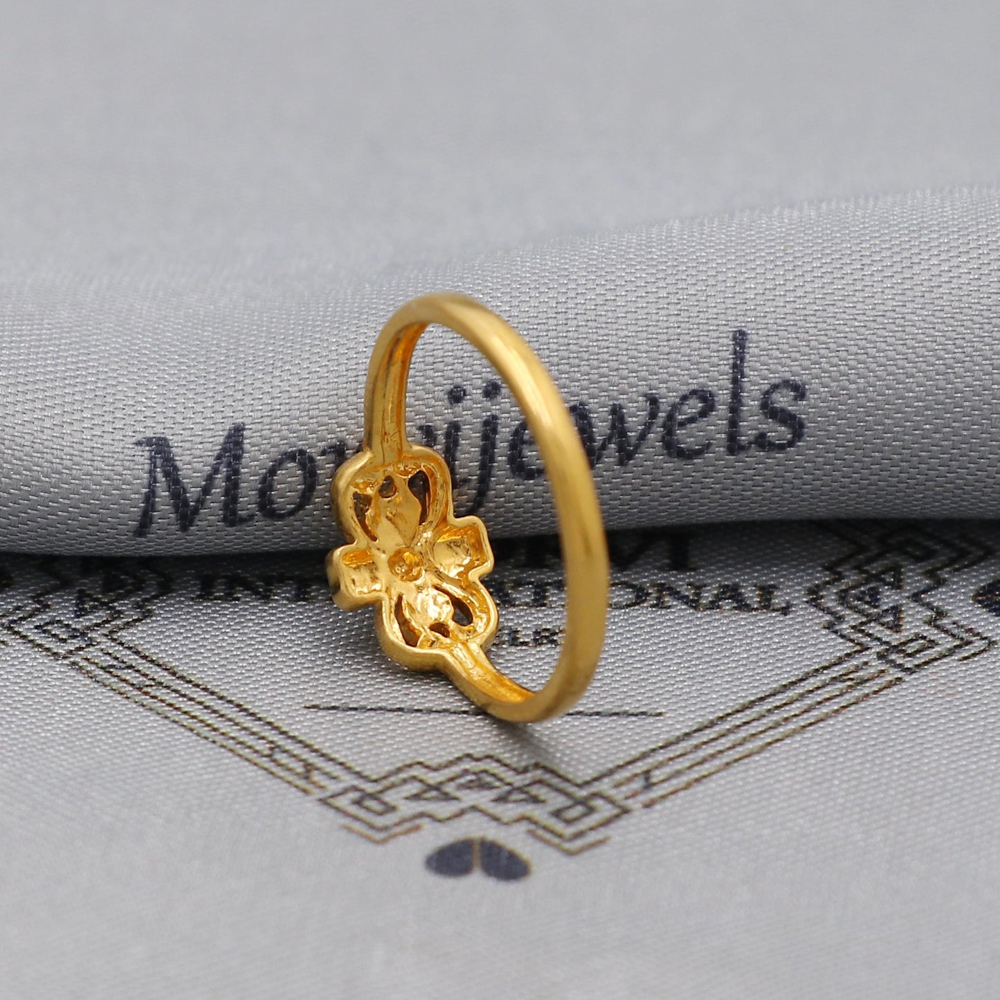 22kt 22k Solid Yellow Gold Handmade Flower Design Ring Jewelry, K6213
