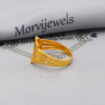 22kt 22k Solid Yellow Gold Handmade Flower Design Ring Jewelry, K6214