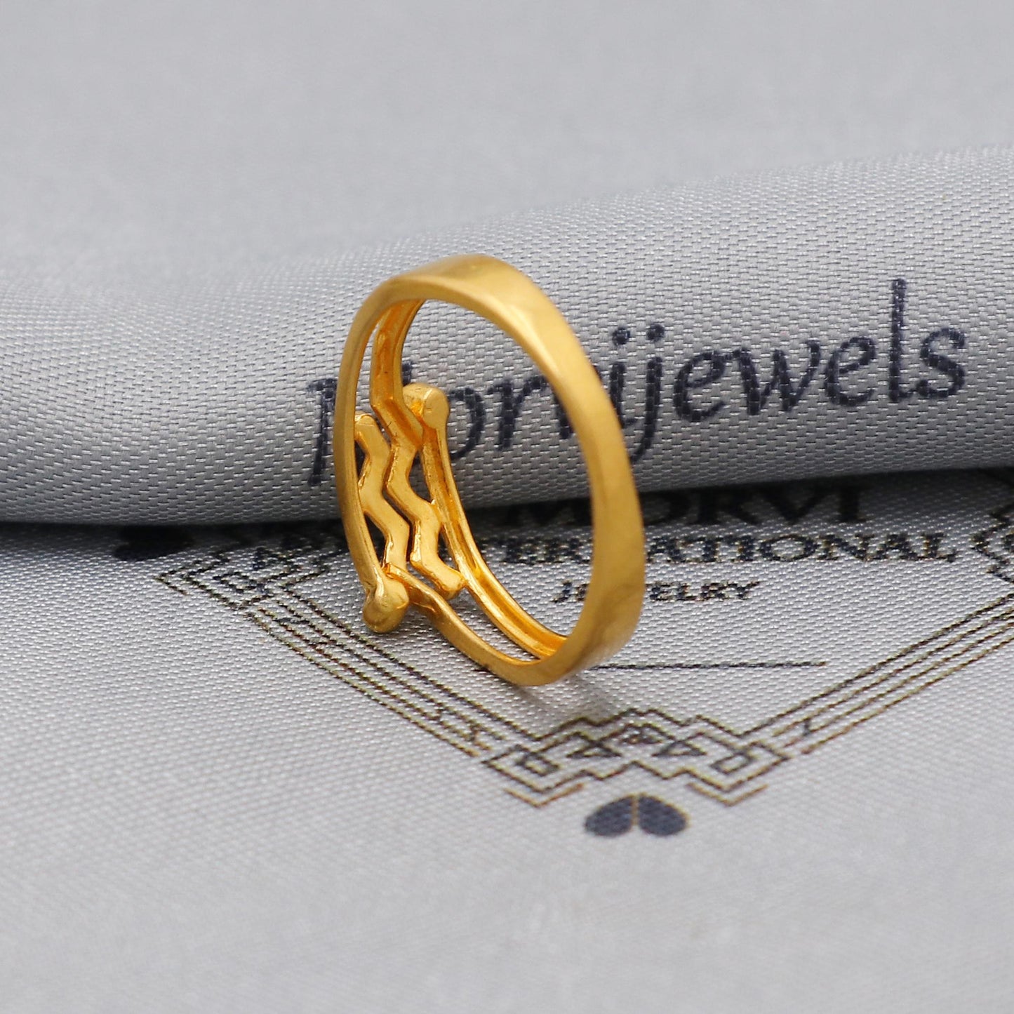 Real Pure 22k Solid Yellow Gold Handmade Ring Indian Jewelry, K6220
