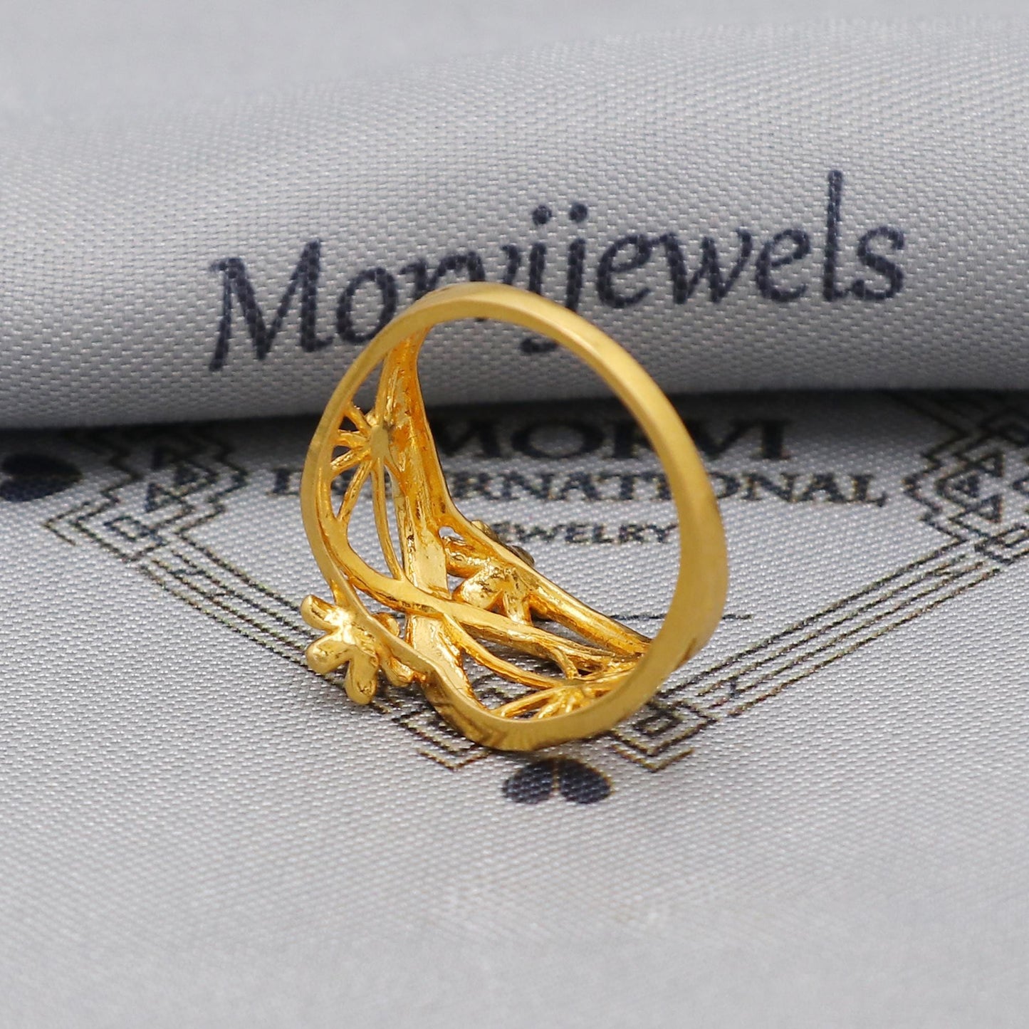 22k 22kt Solid Yellow Gold Handmade Floral Design Ring Jewelry, K6221