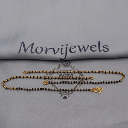 mangalsutra 22kt 22k real gold wife pendant necklace, holy black beads necklace, K6498