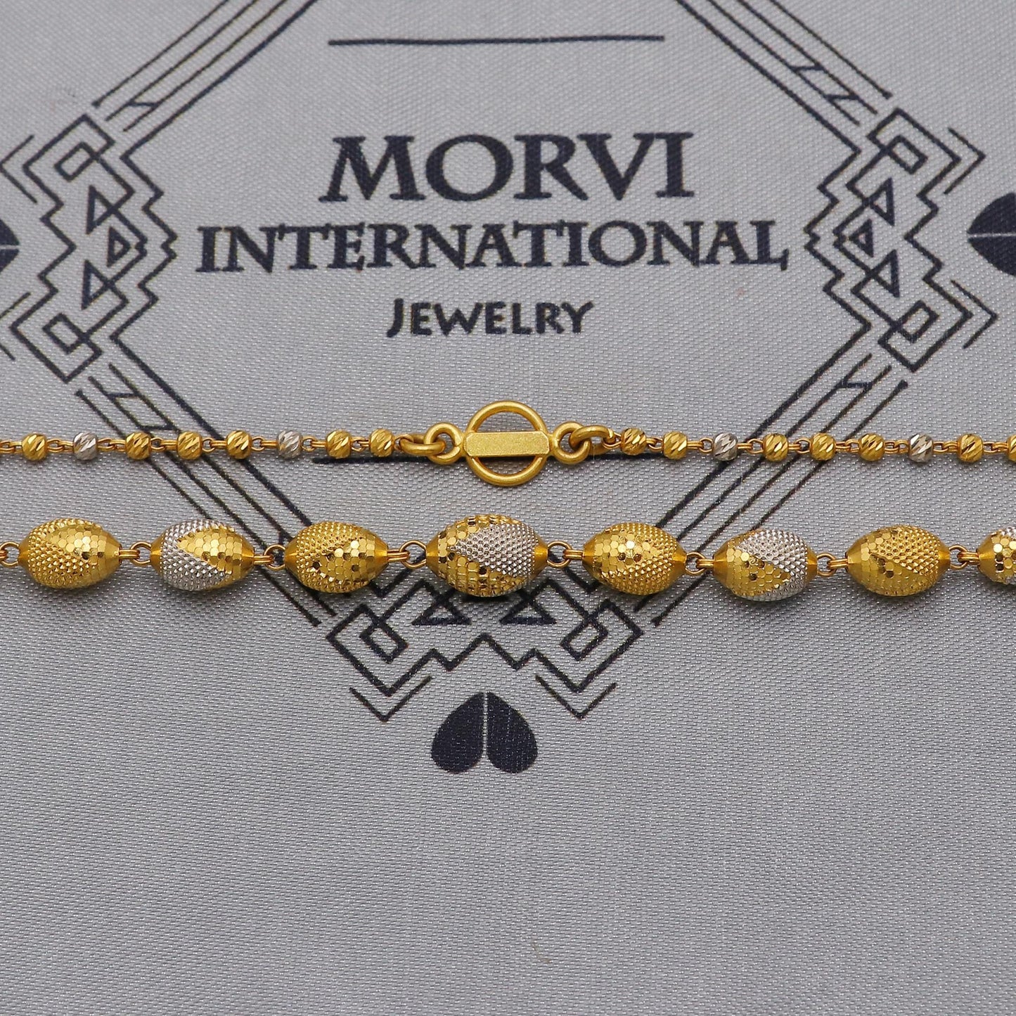 22k Gold Chain Beads Necklace Jewelry, Diamond Cut Beads 22kt Chain, Indian Gold Chain, Party Wear Chain, K6242