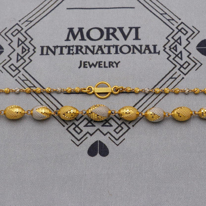 22k Gold Chain Beads Necklace Jewelry, Diamond Cut Beads 22kt Chain, Indian Gold Chain, Party Wear Chain, K6242