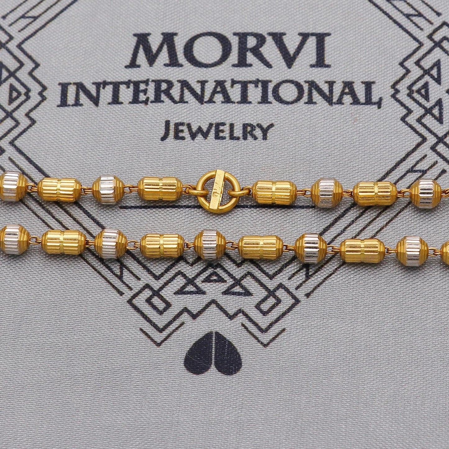 22k Gold Chain Beads Necklace Jewelry, Diamond Cut Beads 22kt Chain, Indian Gold Chain, Party Wear Chain, K6244