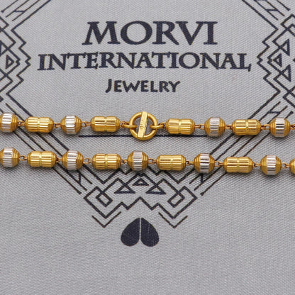 22k Gold Chain Beads Necklace Jewelry, Diamond Cut Beads 22kt Chain, Indian Gold Chain, Party Wear Chain, K6244