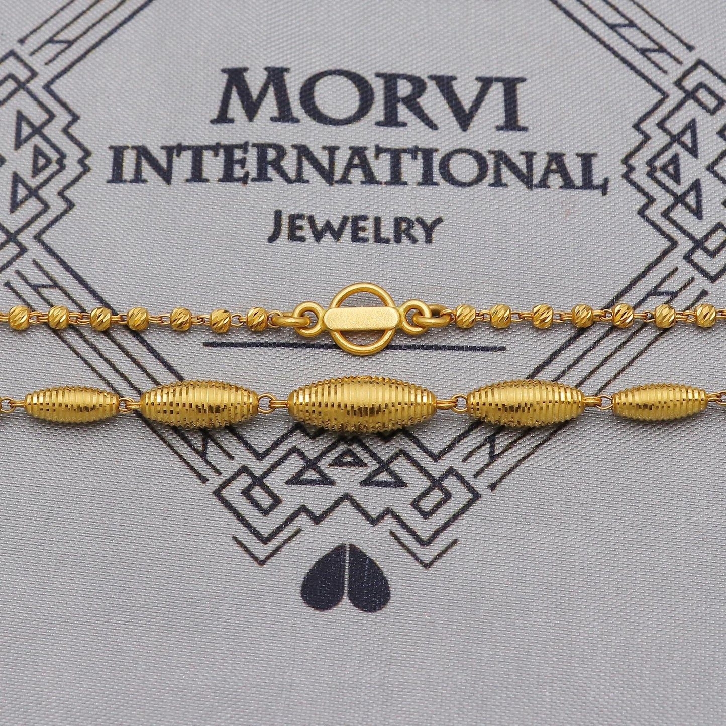 22k Gold Chain Beads Necklace Jewelry, Diamond Cut Beads 22kt Chain, Indian Gold Chain, Party Wear Chain, Gold Beads Indian Mala, K6245