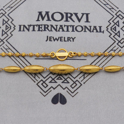 22k Gold Chain Beads Necklace Jewelry, Diamond Cut Beads 22kt Chain, Indian Gold Chain, Party Wear Chain, Gold Beads Indian Mala, K6245