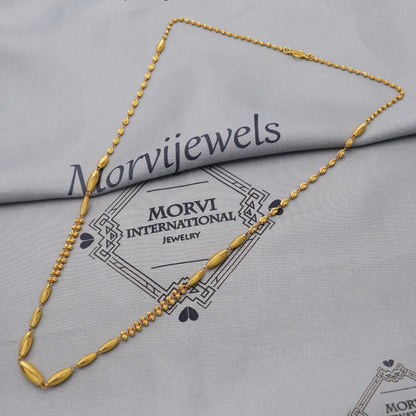 22k Gold Chain Beads Necklace Jewelry, Diamond Cut Beads 22kt Chain, Indian Gold Chain, Party Wear Chain, Gold Beads Indian Mala, K6245