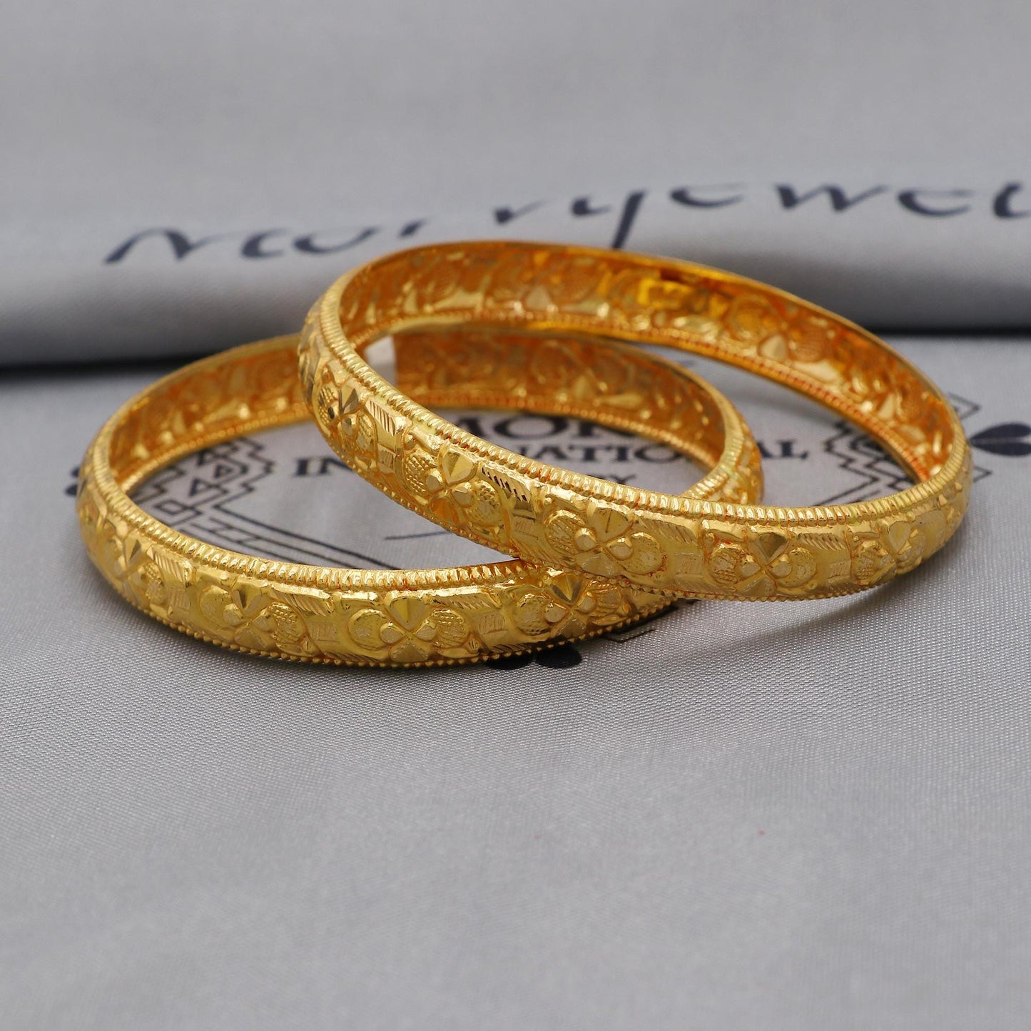 Pure 22k Gold Bangles Indian Handmade vintage design, Traditional Rajasthan India, Bangle Bracelet Wedding women Jewelry, inner wax lakh