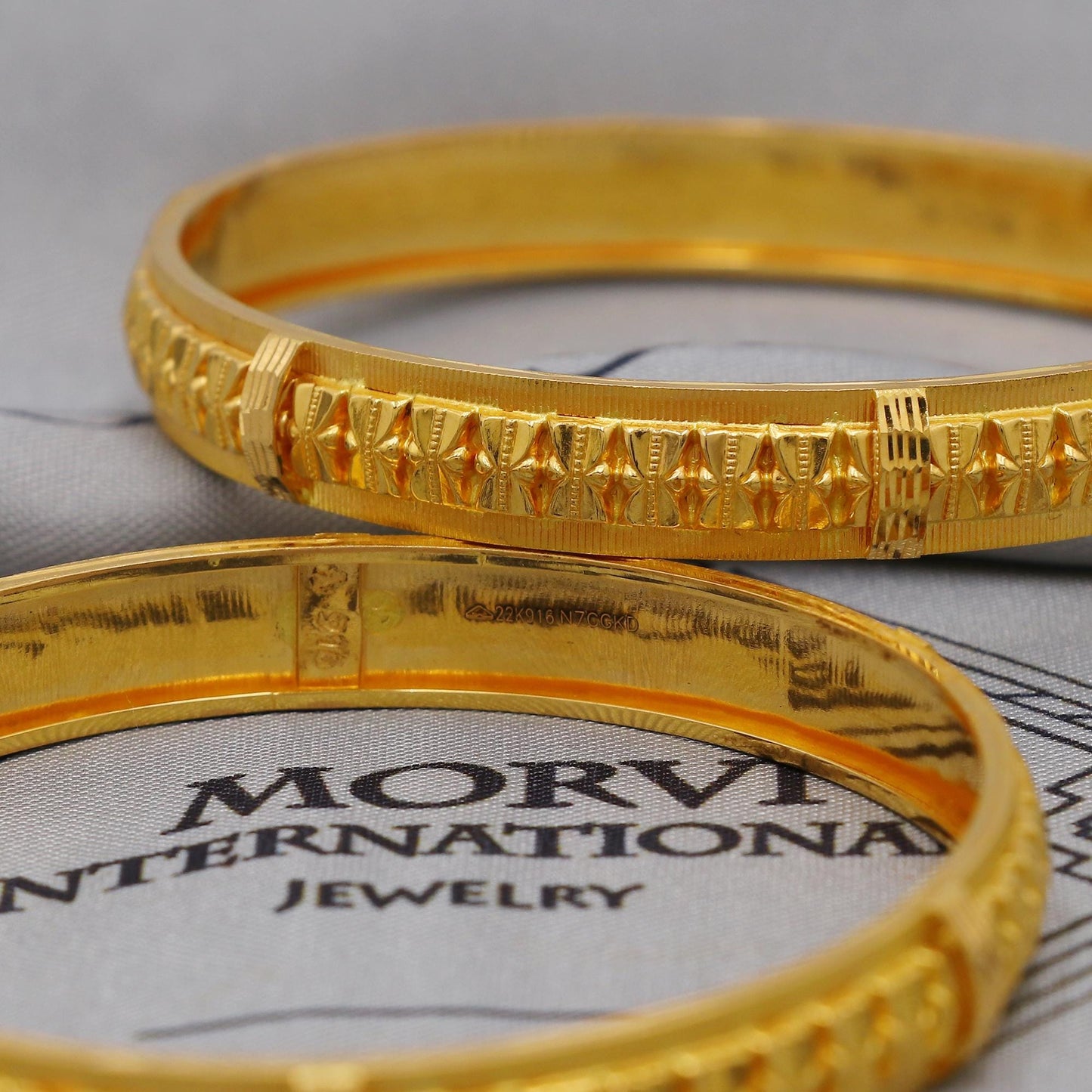 Pure 22k Gold Bangles Indian Handmade vintage design, Traditional Rajasthan India, Bangle Bracelet Wedding women Jewelry, K6256