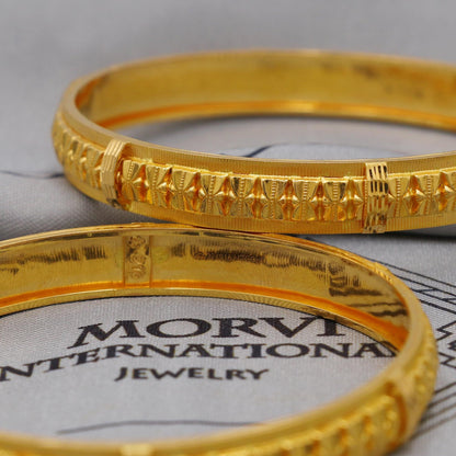 Pure 22k Gold Bangles Indian Handmade vintage design, Traditional Rajasthan India, Bangle Bracelet Wedding women Jewelry, K6256