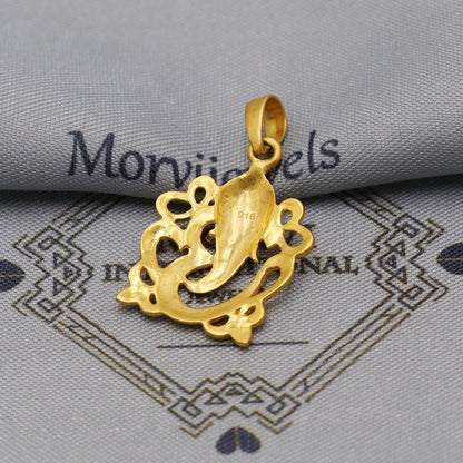ganesha ganesh ji hindu god 22k Gold Pendant Indian 22kt Jewelry Handamde Jewelry, K6268