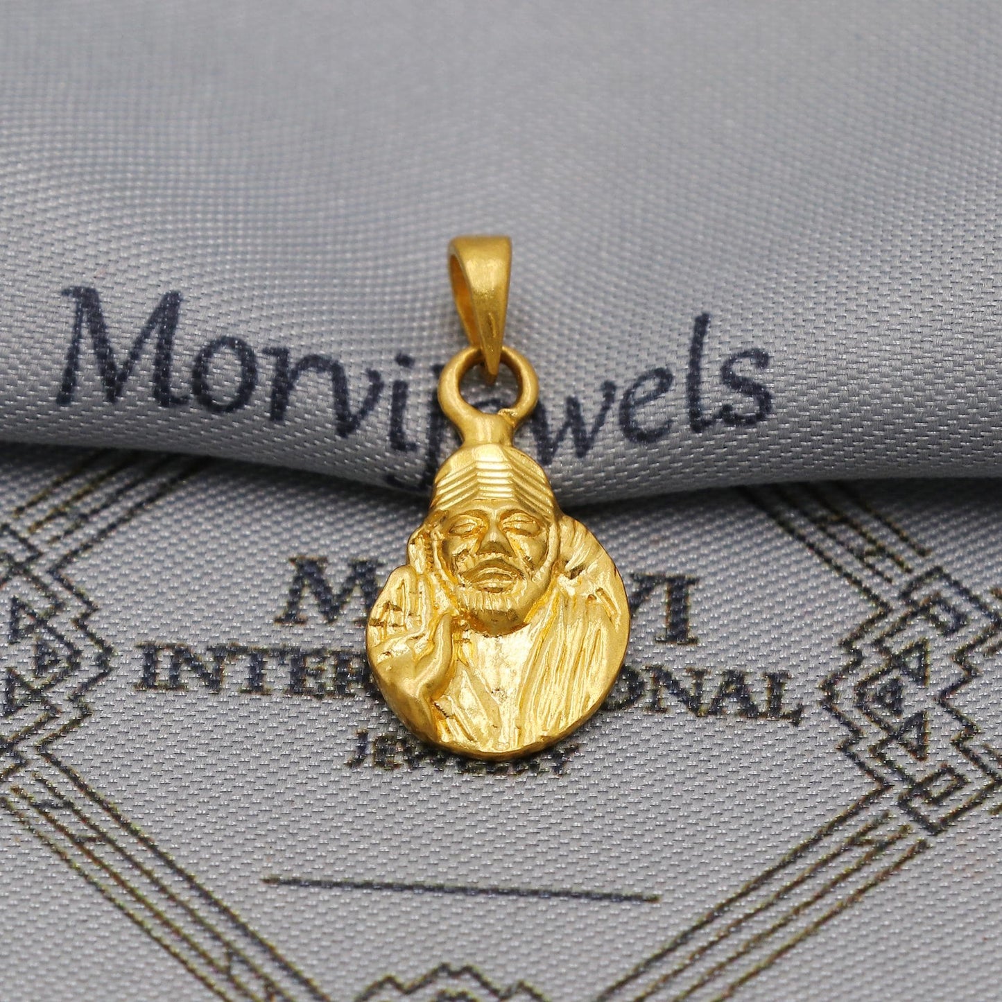 Lord Sai Baba - 22k Yellow Gold Locket Pendant Jewelry, Indian God Locket, Handmade Jewelry For Good Health and wealth, K6269