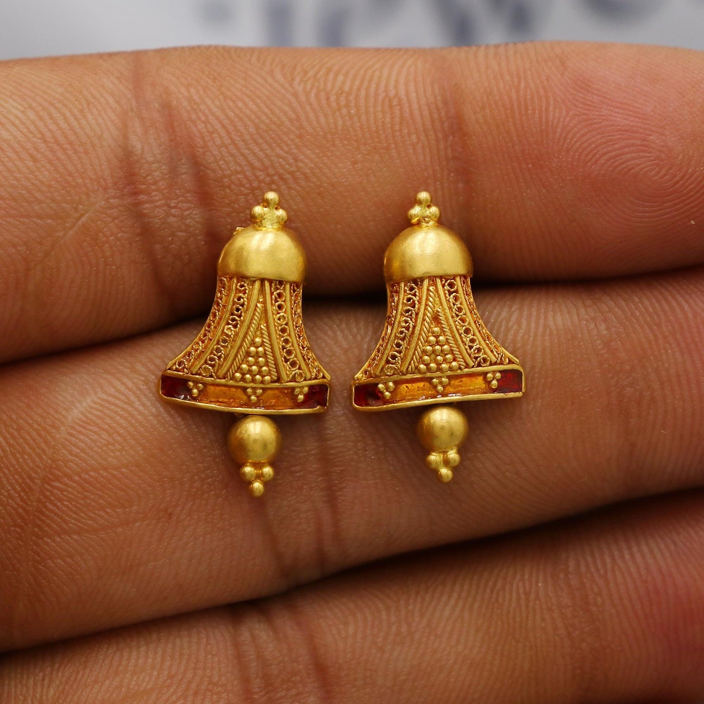 Handmade 22k Earrings India, K6280