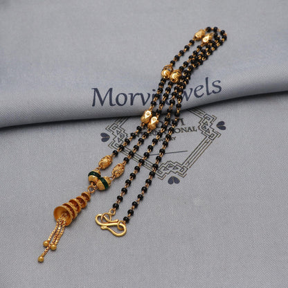 mangalsutra 22kt 22k real gold wife necklace, holy black beads necklace