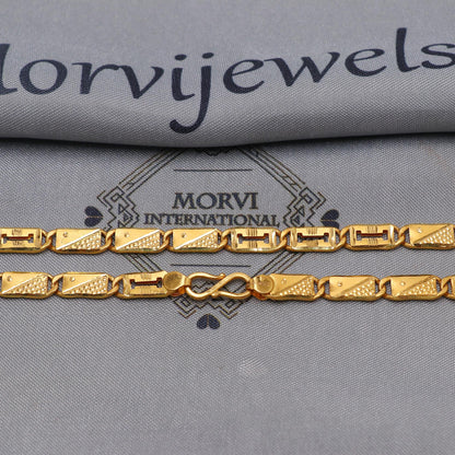 22k Yellow Gold Chain Necklace Gift , all sizes, 22k karat 22kt 22ct Indian Gold Handmade chain necklace Jewelry for gift, K6598