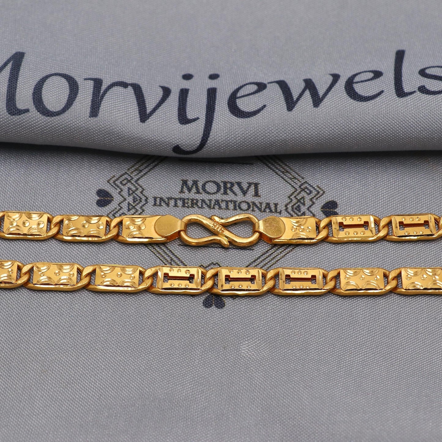 22k Yellow Gold Chain Necklace Gift , all sizes, 22k karat 22kt 22ct Indian Gold Handmade chain necklace Jewelry for gift, K6599