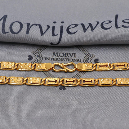 22k Yellow Gold Chain Necklace Gift , all sizes, 22k karat 22kt 22ct Indian Gold Handmade chain necklace Jewelry for gift, K6599