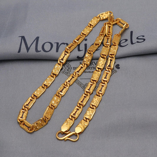 22k Yellow Gold Chain Necklace Gift , all sizes, 22k karat 22kt 22ct Indian Gold Handmade chain necklace Jewelry for gift, K6599