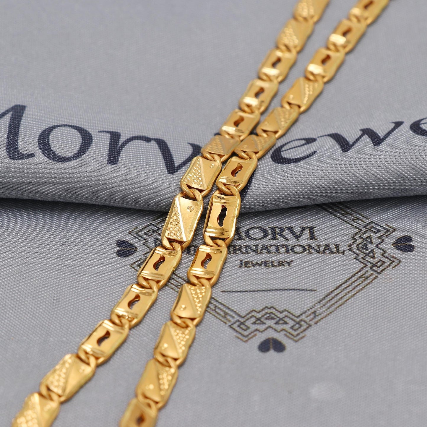 22k Yellow Gold Chain Necklace Gift , all sizes, 22k karat 22kt 22ct Indian Gold Handmade chain necklace Jewelry for gift, K6601